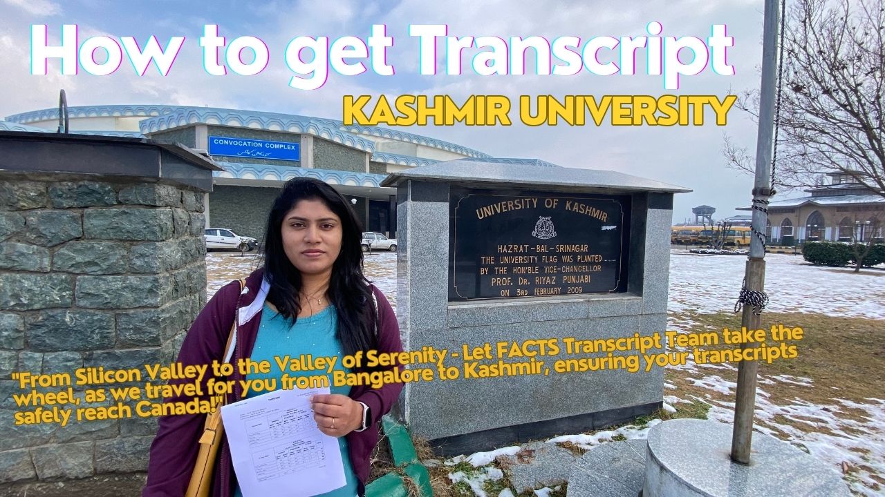 "From Silicon Valley to the Valley of Serenity - Let FACTS Transcript Team take the wheel, as we travel for you from Bangalore to Kashmir, ensuring your transcripts safely reach Canada!"